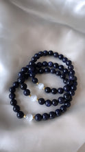 Load image into Gallery viewer, Blue Goldstone x Selenite Infinity Bracelet