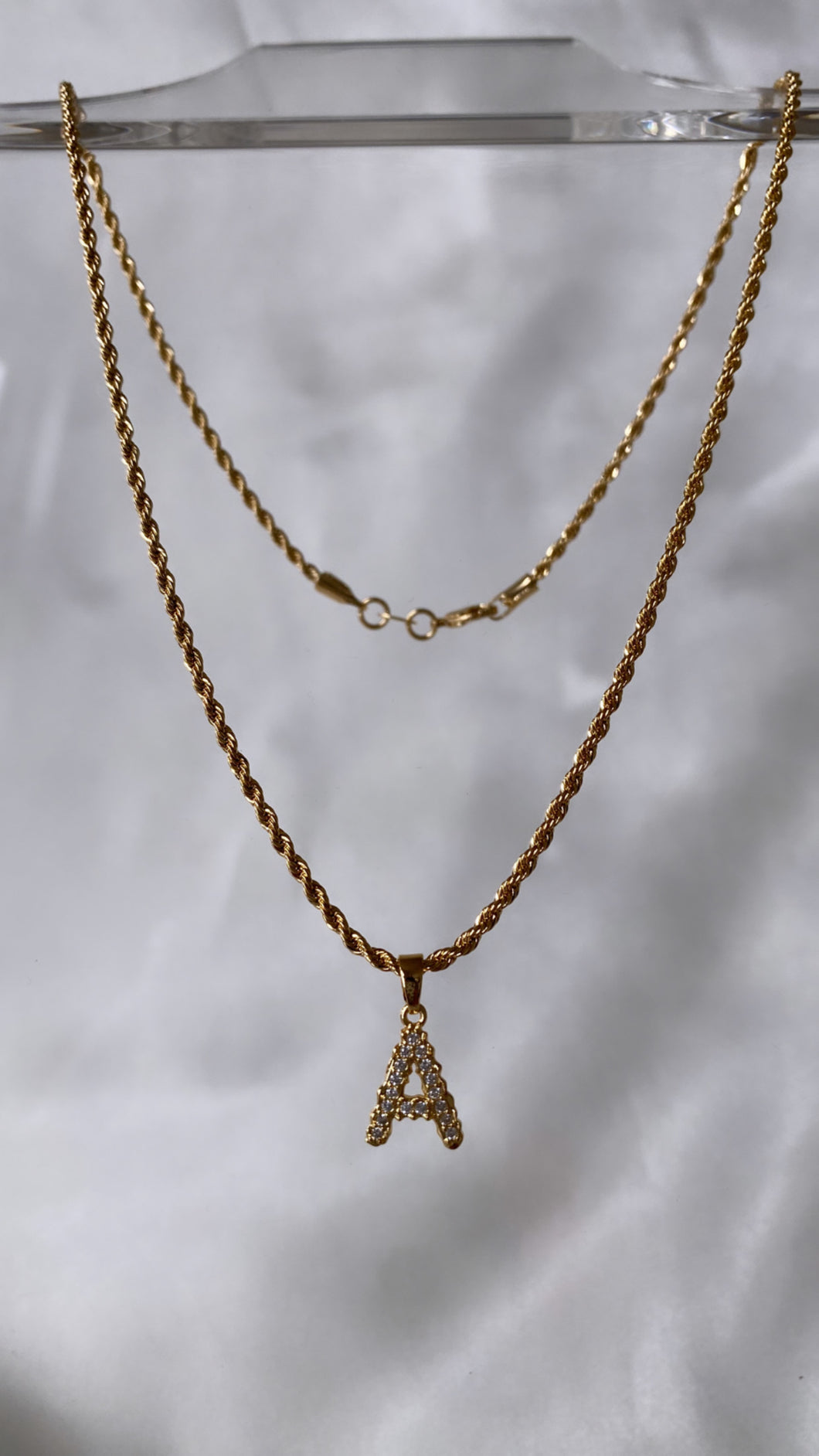 Bubble Letter Initial Necklace