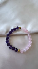 Load image into Gallery viewer, Rose Quartz x Amethyst Infinity Bracelet
