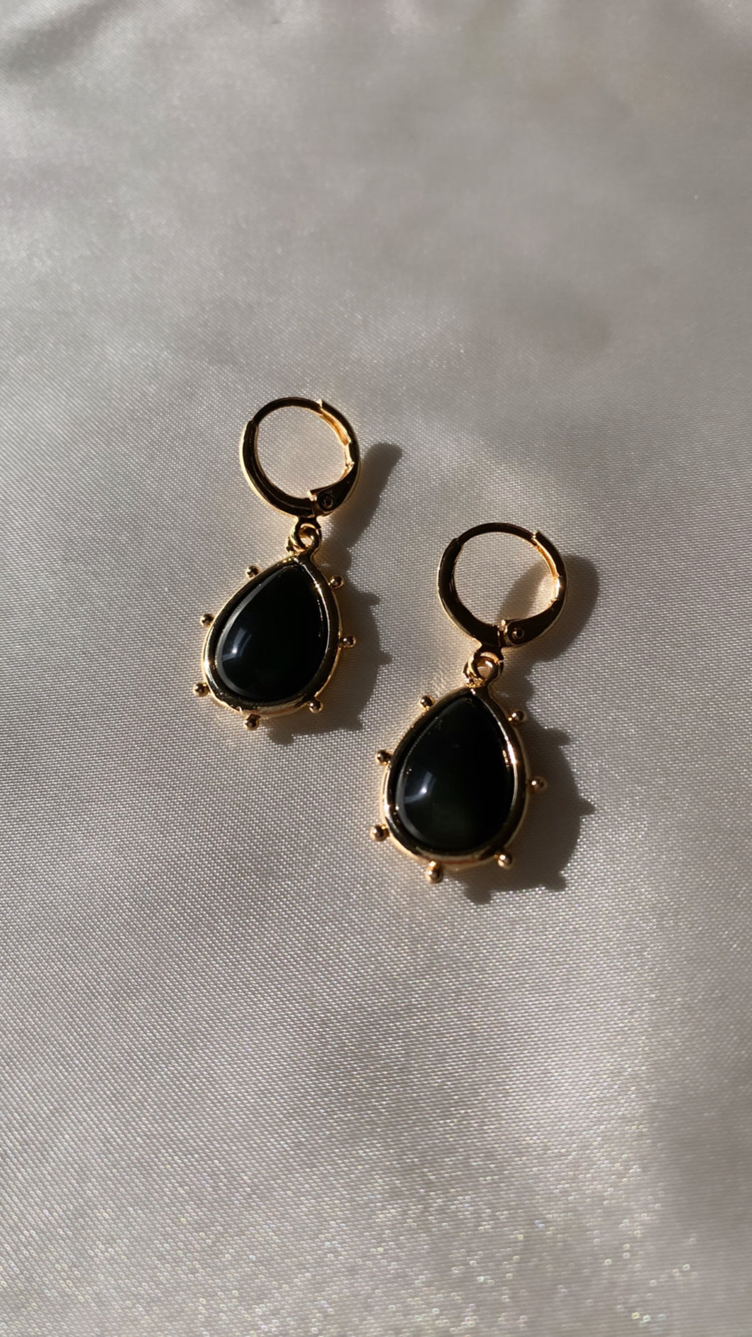Obsidian Teardrop Earrings