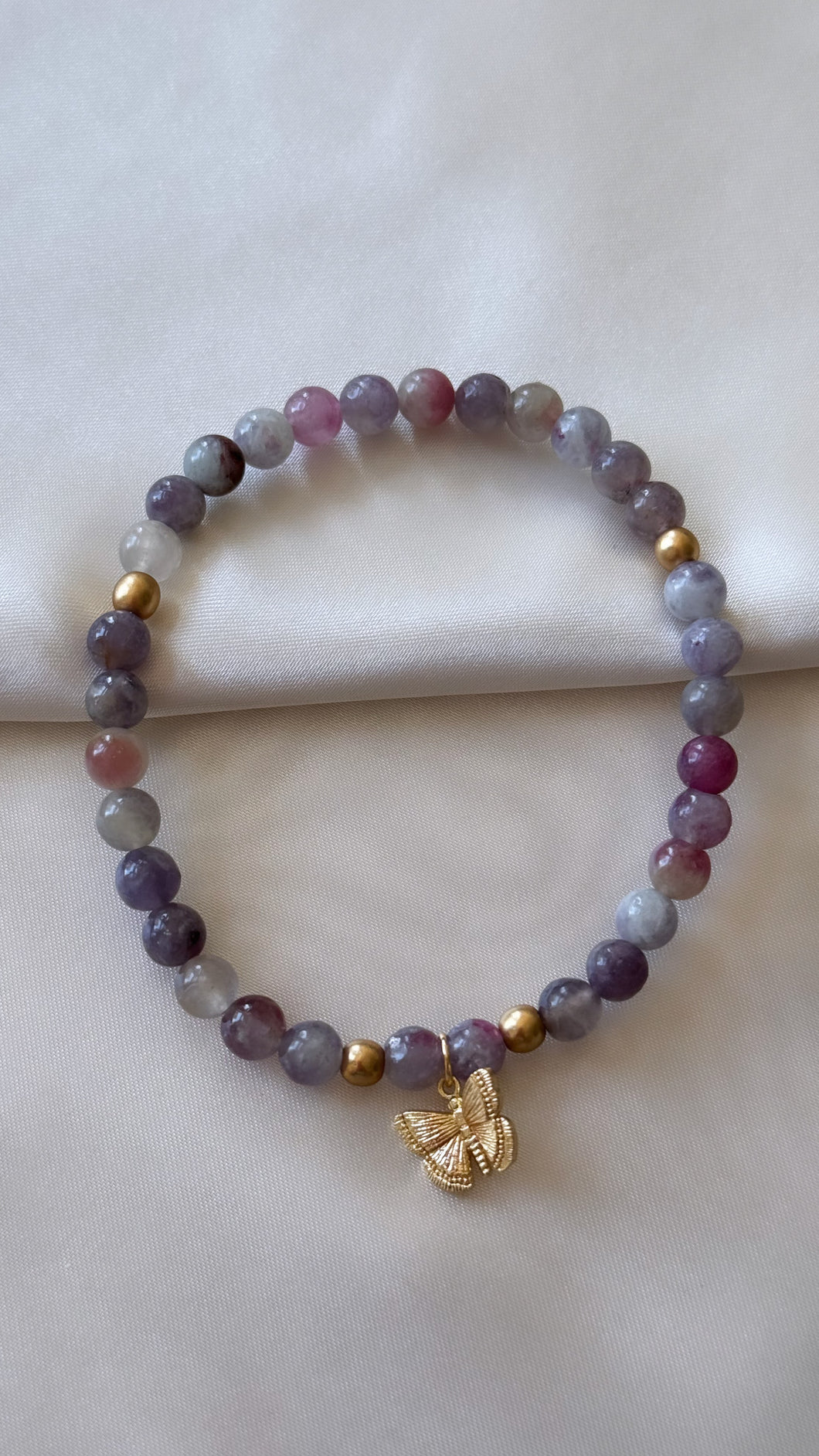 Pink Tourmaline x Lepidolite Infinity Bracelet
