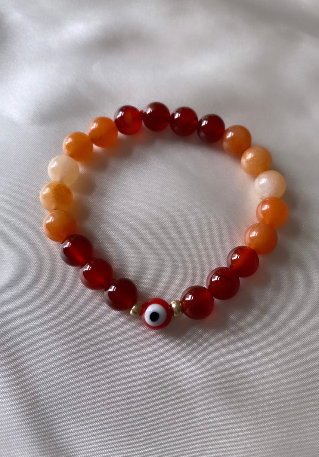 Carnelian & Orange Aventurine Evil Eye Infinity Bracelet