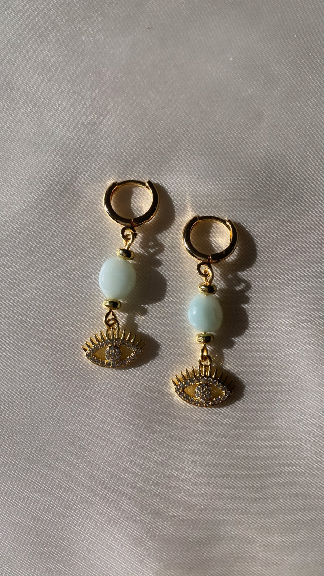 Amazonite Evil Eye Earrings