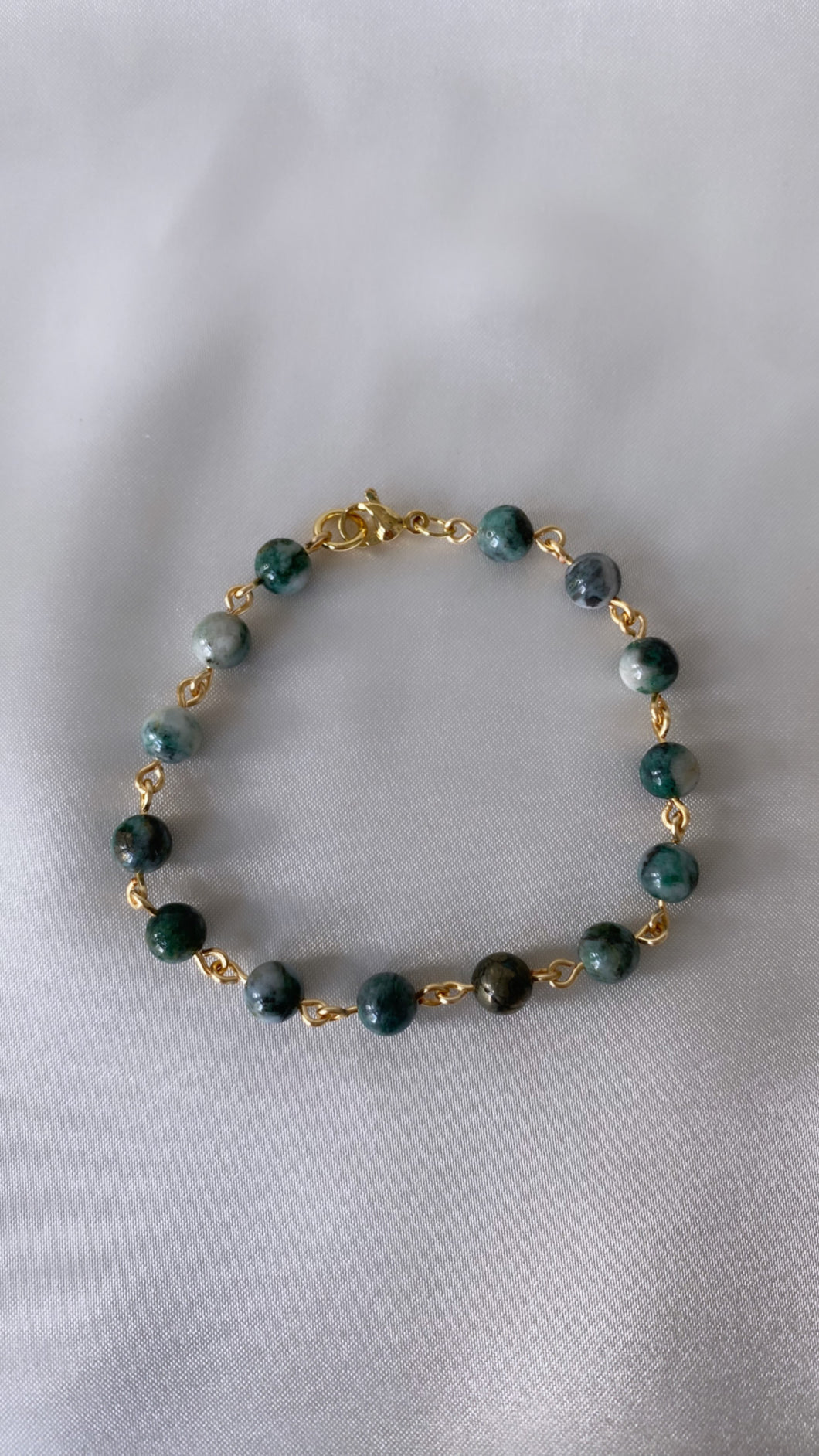 Pyrite In Jade Handmade Bracelet