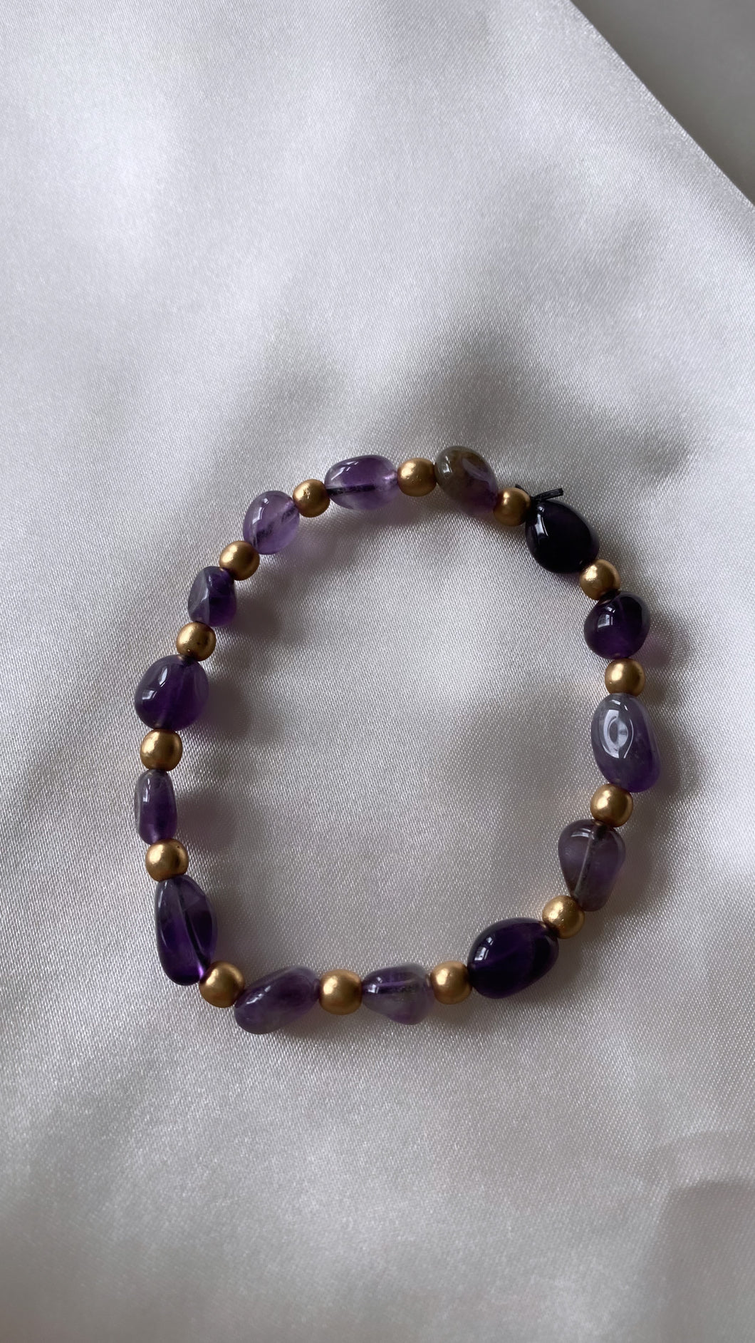 Amethyst Pebble Infinity Bracelet