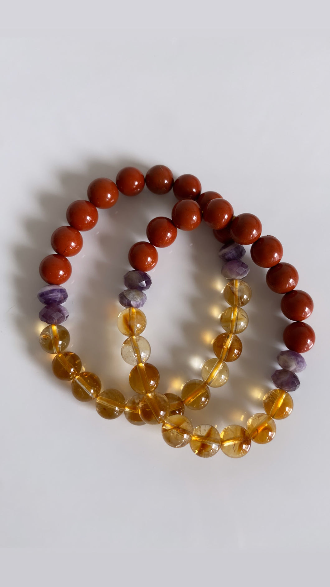 Red Jasper, Amethyst, & Citrine Infinity Bracelet