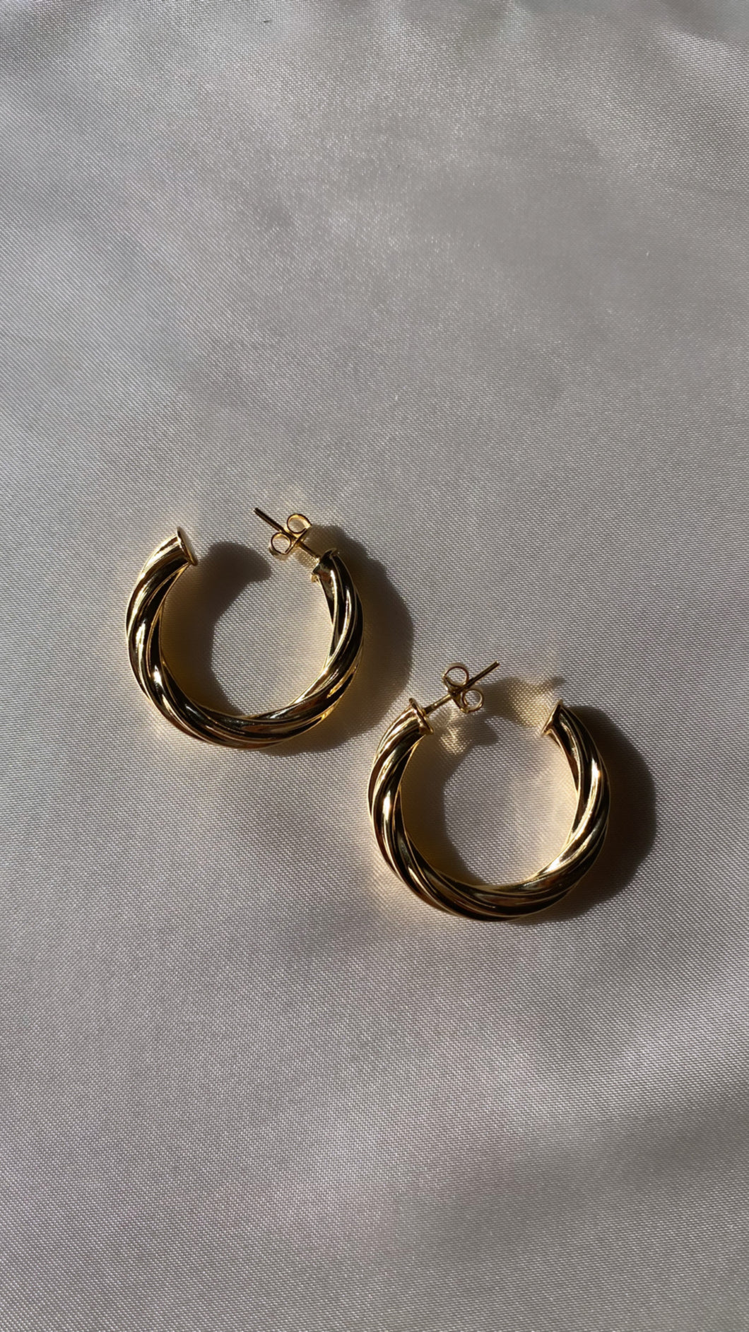 Gold Twist Hoop Earrings