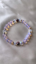 Load image into Gallery viewer, Pink Opalite &amp; Purple Evil Eye Infinity Bracelet
