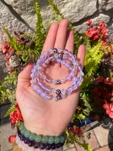Load image into Gallery viewer, Pink Opalite &amp; Purple Evil Eye Infinity Bracelet
