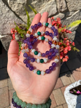 Load image into Gallery viewer, Amethyst, Citrine, Malachite, &amp; Moonstone Infinity Bracelet
