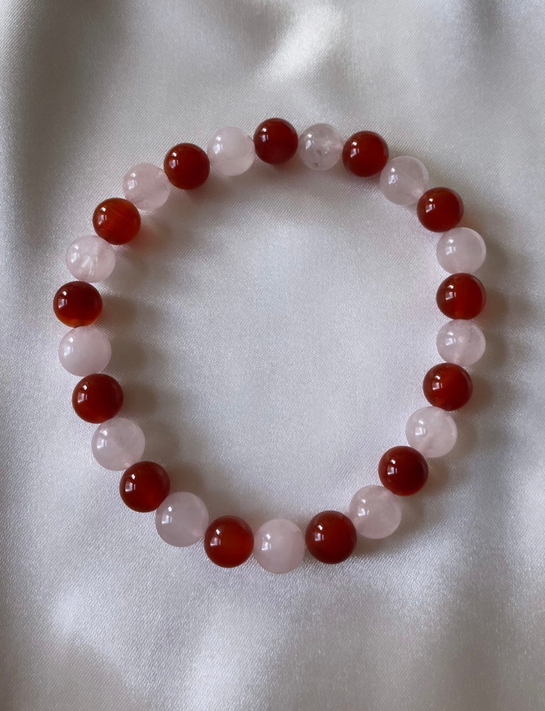Rose Quartz & Carnelian Infinity Bracelet