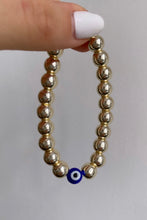 Load image into Gallery viewer, Gold Evil Eye Infinity Bracelet
