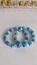 Load image into Gallery viewer, Light Blue Evil Eye Crystal Bracelets
