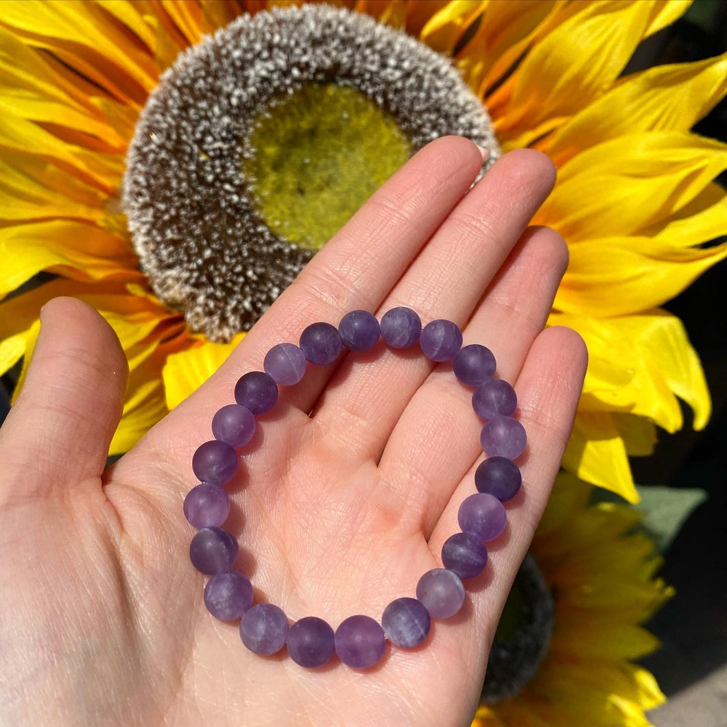 Matte Amethyst Infinity Bracelet