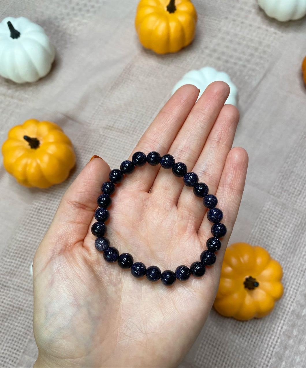 Blue Goldstone Infinity Bracelet