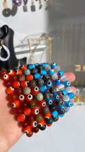 Load image into Gallery viewer, Light Blue Evil Eye Crystal Bracelets

