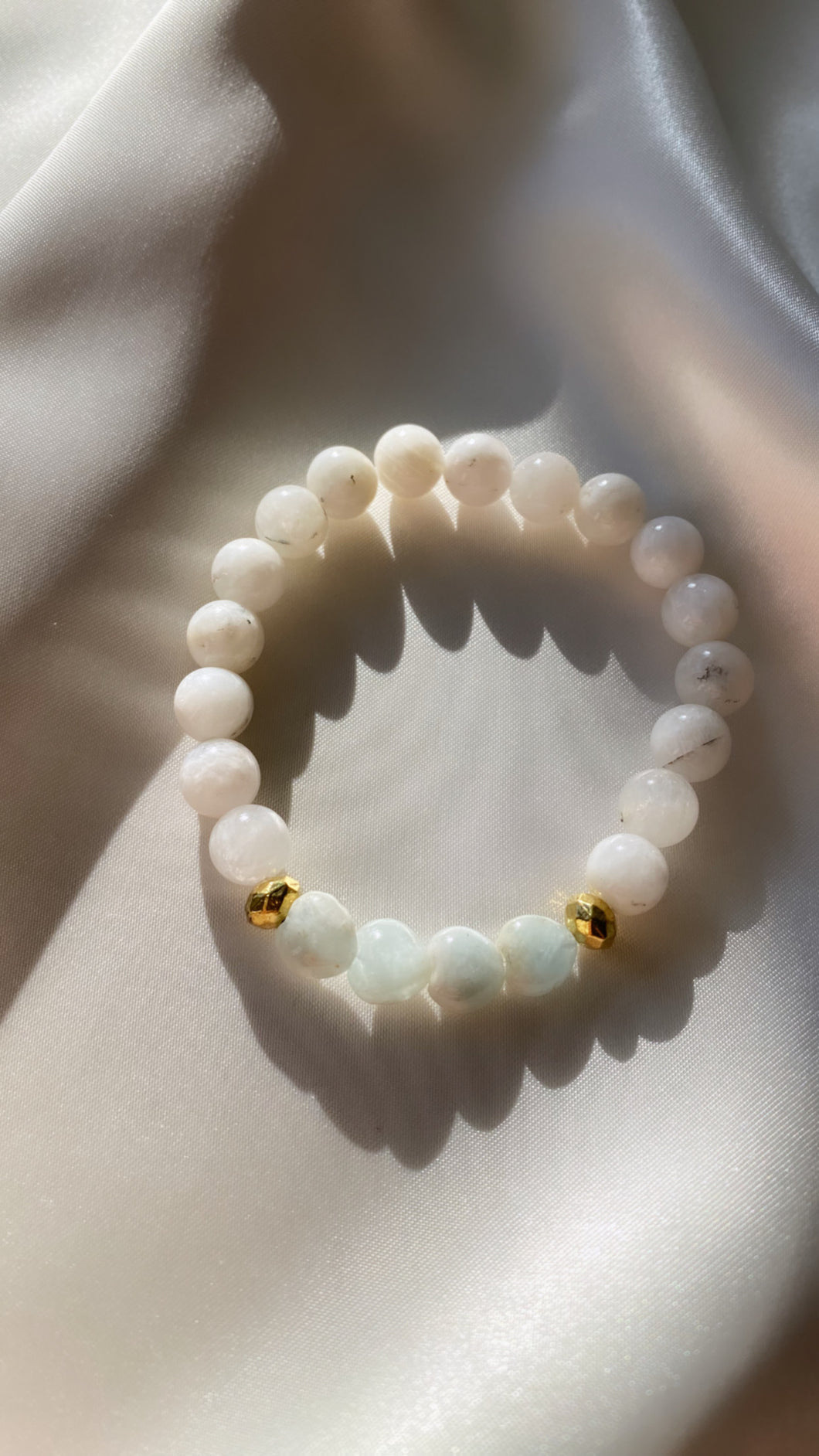 Aquamarine Heart Infinity Bracelet