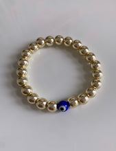 Load image into Gallery viewer, Gold Evil Eye Infinity Bracelet
