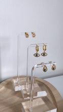 Load image into Gallery viewer, Teardrop Evil Eye Stud Earrings
