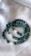 Load image into Gallery viewer, Moss Agate x Selenite Infinity Bracelet
