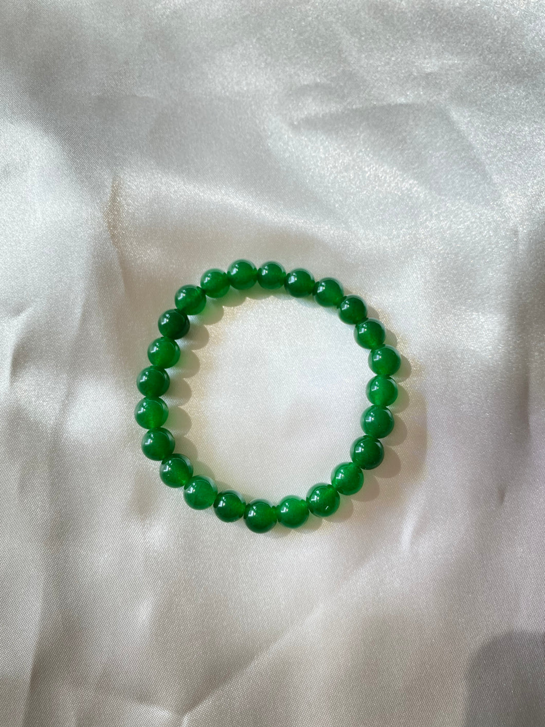 Emerald Green Jade Infinity Bracelet