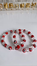 Load image into Gallery viewer, Red Evil Eye Crystal Bracelets
