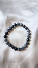 Load image into Gallery viewer, Snowflake Obsidian Infinity Bracelet
