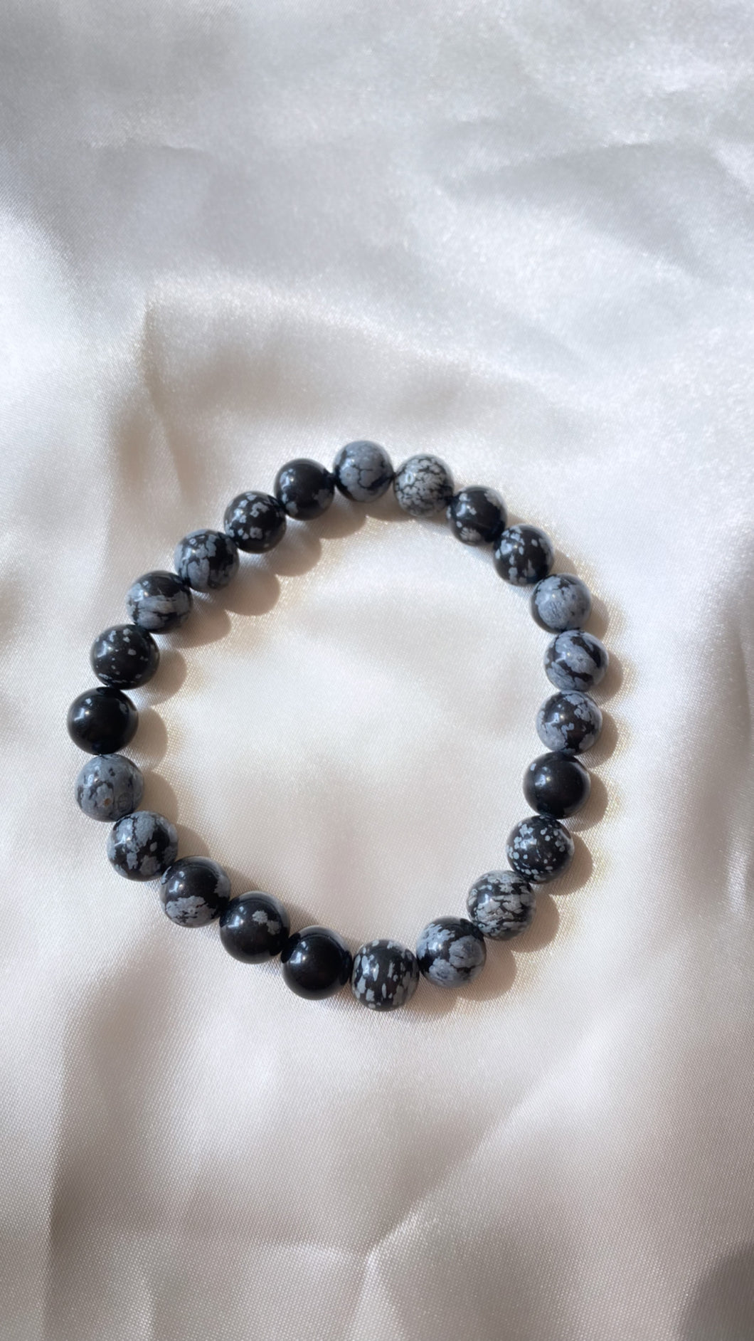 Snowflake Obsidian Infinity Bracelet