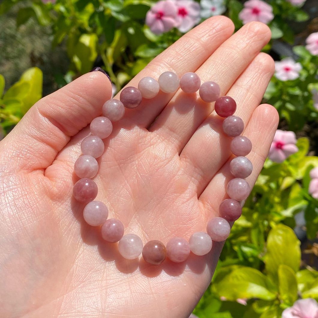 Strawberry Quartz Infinity Bracelet