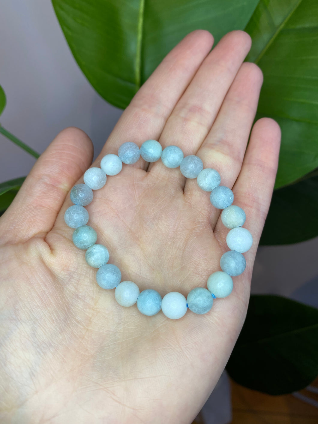 Aquamarine Matte Infinity Bracelet