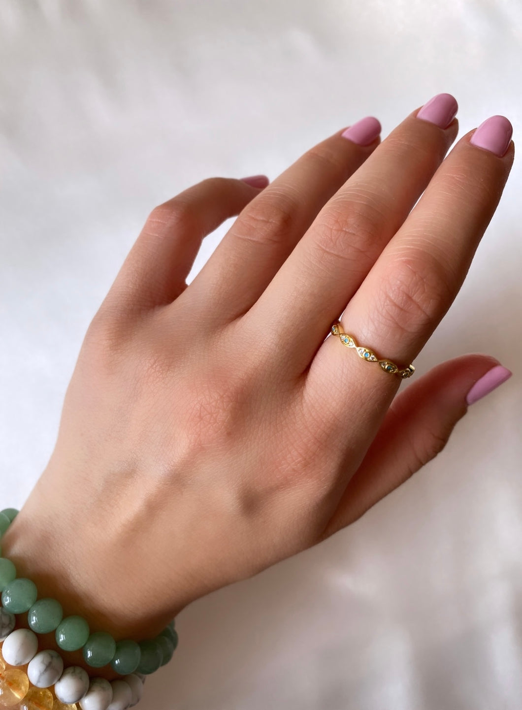 Thin Evil Eye Ring