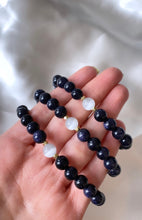 Load image into Gallery viewer, Blue Goldstone x Selenite Infinity Bracelet
