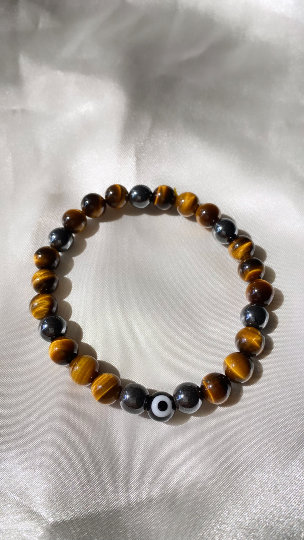 Tiger's eye x Hematite protection Infinity Bracelet