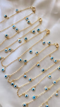 Load image into Gallery viewer, Evil Eye Anklet (white &amp; blue)
