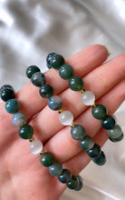 Load image into Gallery viewer, Moss Agate x Selenite Infinity Bracelet
