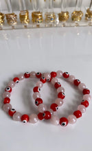 Load image into Gallery viewer, Red Evil Eye Crystal Bracelets
