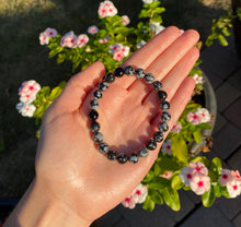 Load image into Gallery viewer, Snowflake Obsidian Infinity Bracelet

