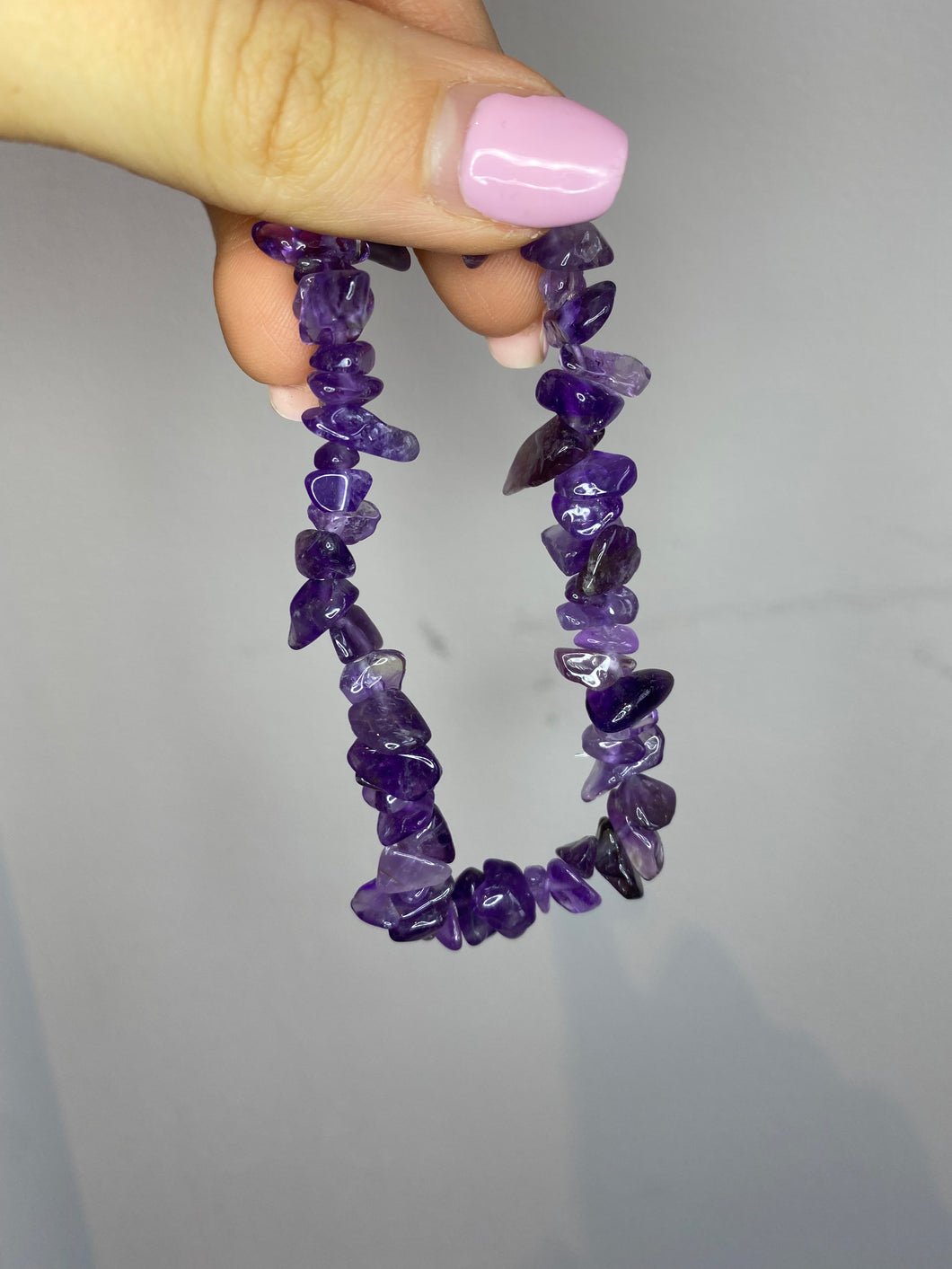 Amethyst Chip Infinity Bracelet