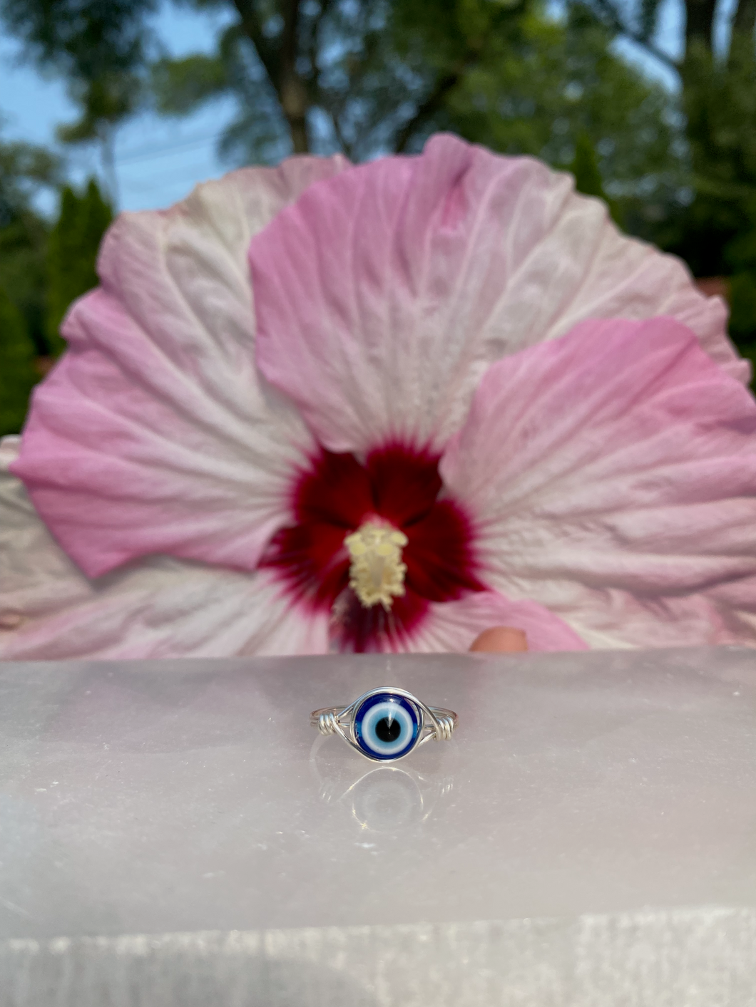 Blue Evil Eye Handmade Ring