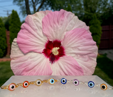 Load image into Gallery viewer, White Evil Eye Handmade Ring
