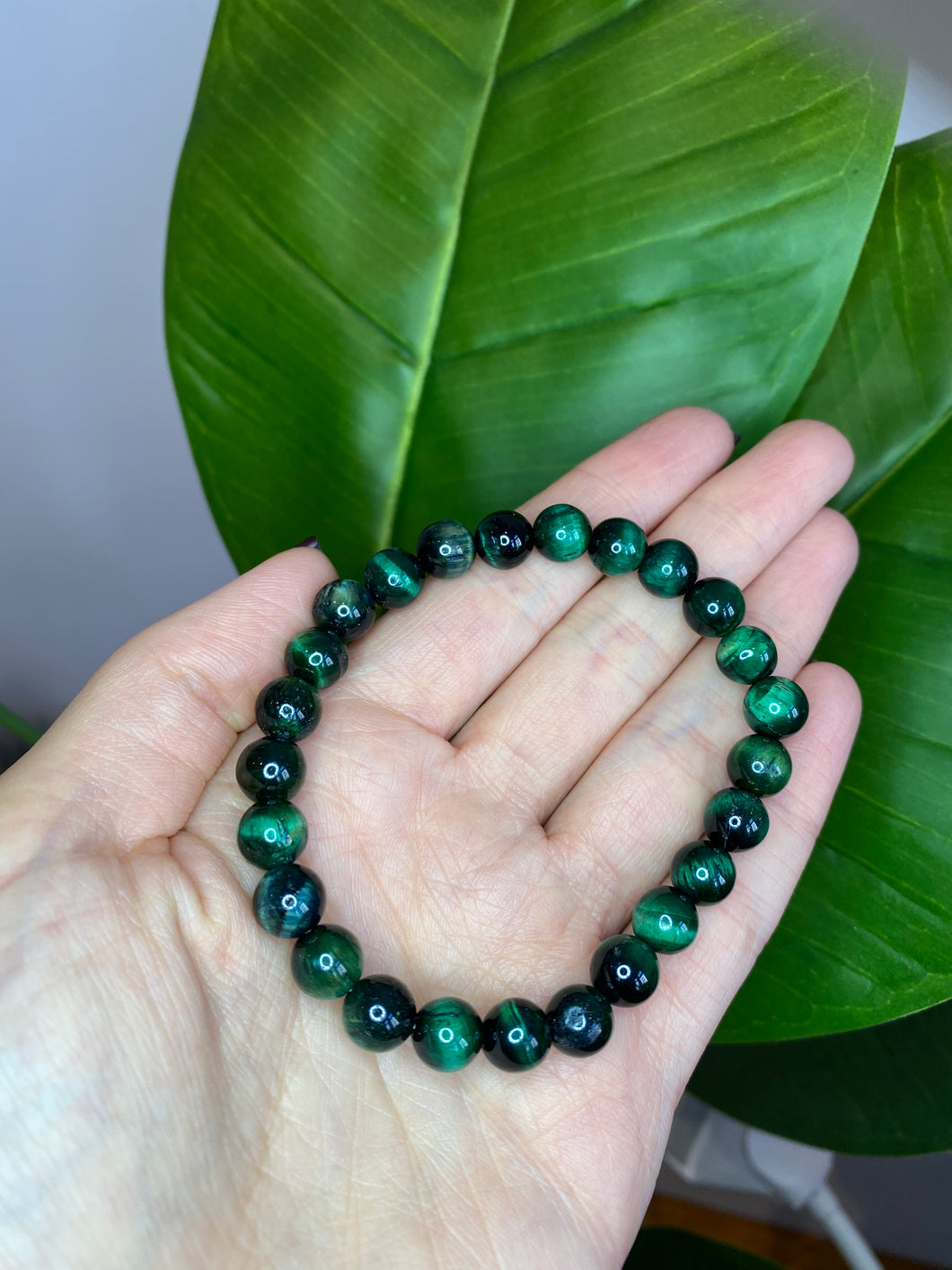 Green Tiger's Eye Infinity Bracelet
