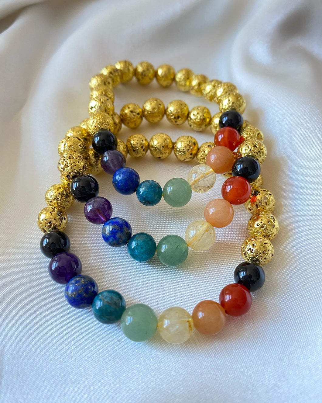 Gold Chakra Infinity Bracelet