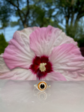 Load image into Gallery viewer, Orange Evil Eye Handmade Ring
