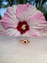 Load image into Gallery viewer, Pink Evil Eye Handmade Ring
