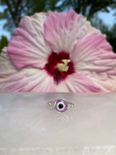 Load image into Gallery viewer, Purple Evil Eye Handmade Ring

