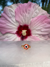 Load image into Gallery viewer, Red Evil Eye Handmade Ring
