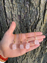 Load image into Gallery viewer, Raw Rose Quartz Necklace
